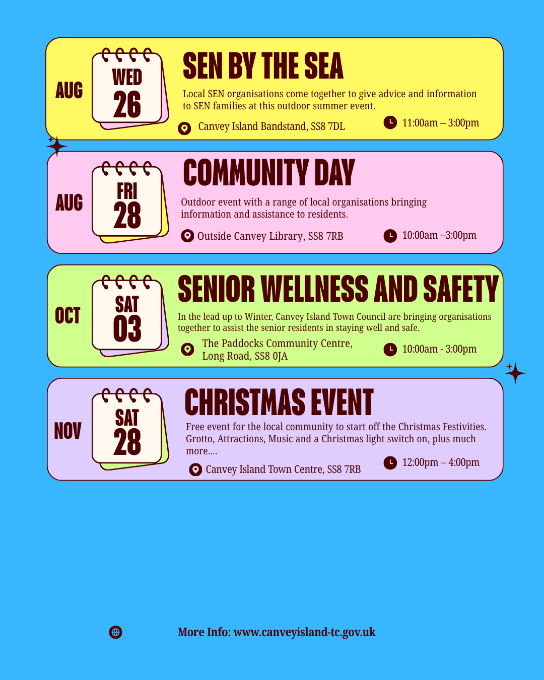 Calendar of Event Dates
