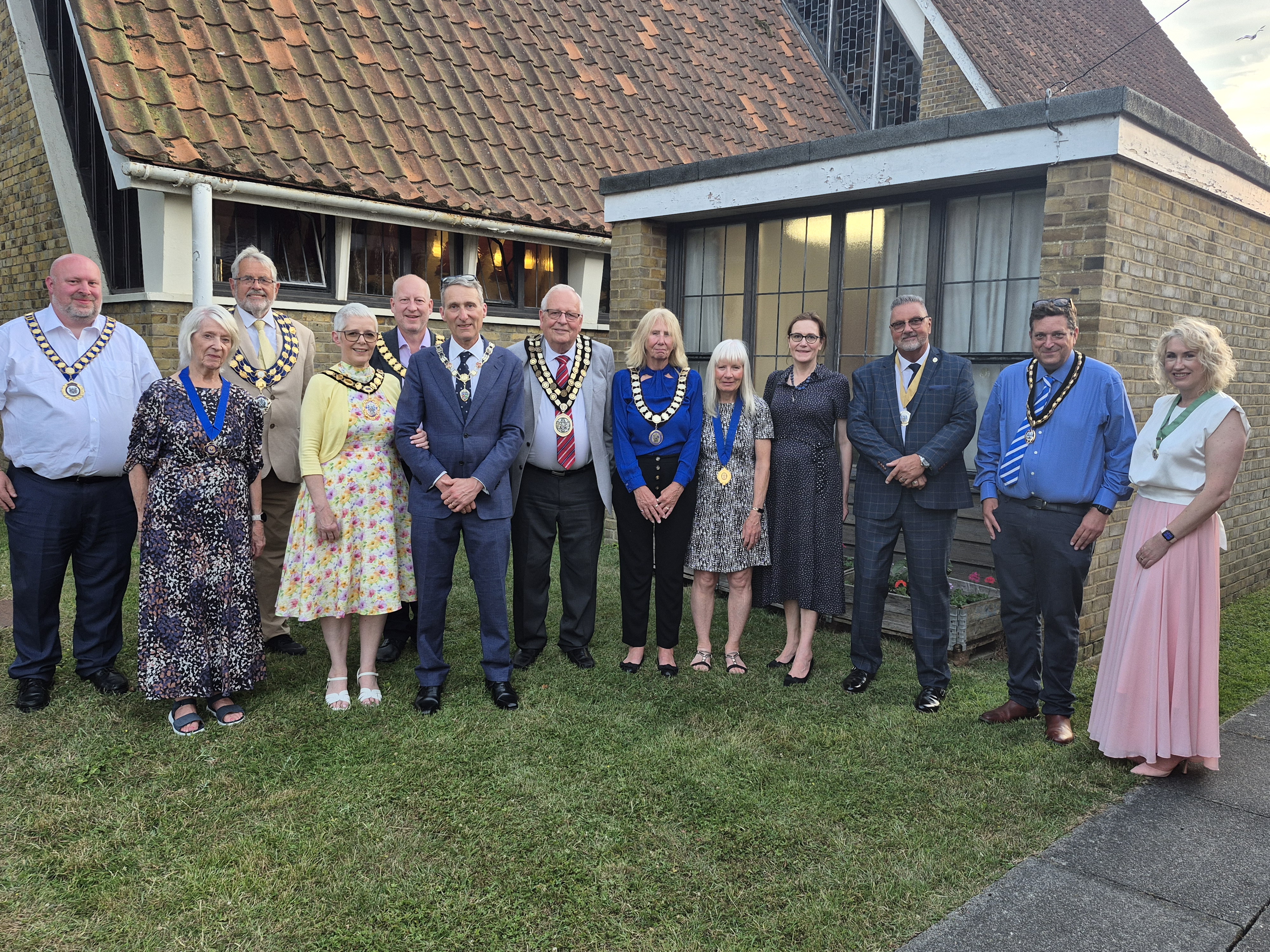 Town Mayor and Dignitaries out side of Castle Point Borough Council's Mayor's Civic Service